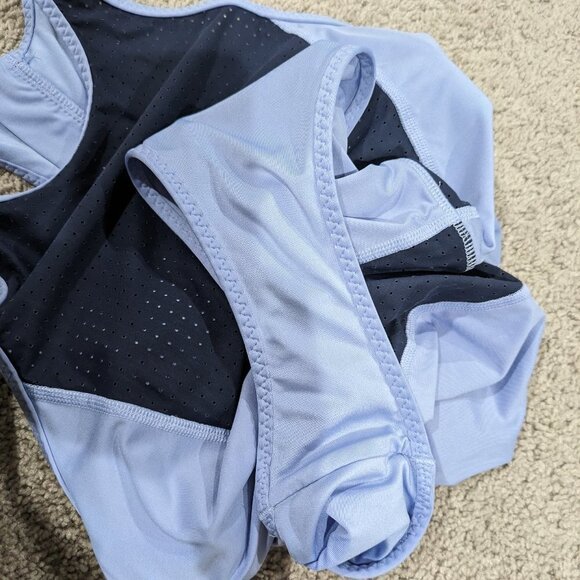 Athleta Cross Train One Piece Swimsuit S Blue zipper back - Picture 6 of 6